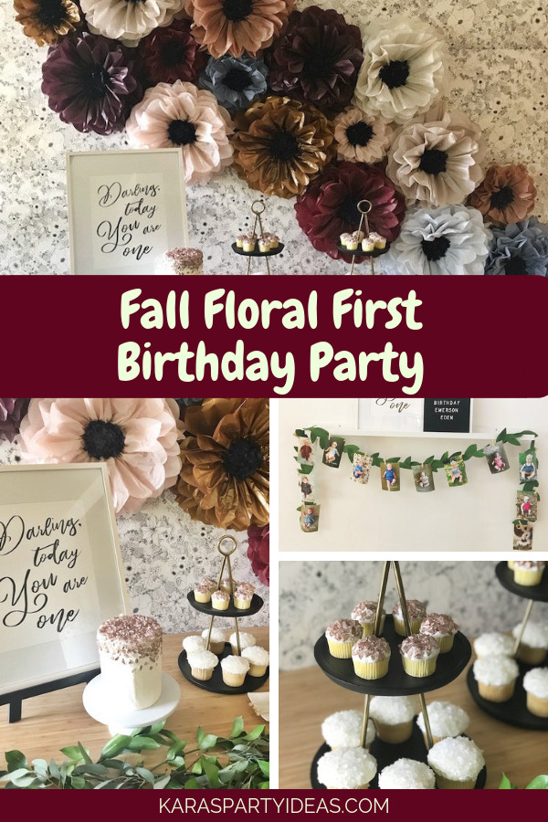 Baby'S First Birthday Gift Ideas
 Kara s Party Ideas Fall Floral First Birthday Party