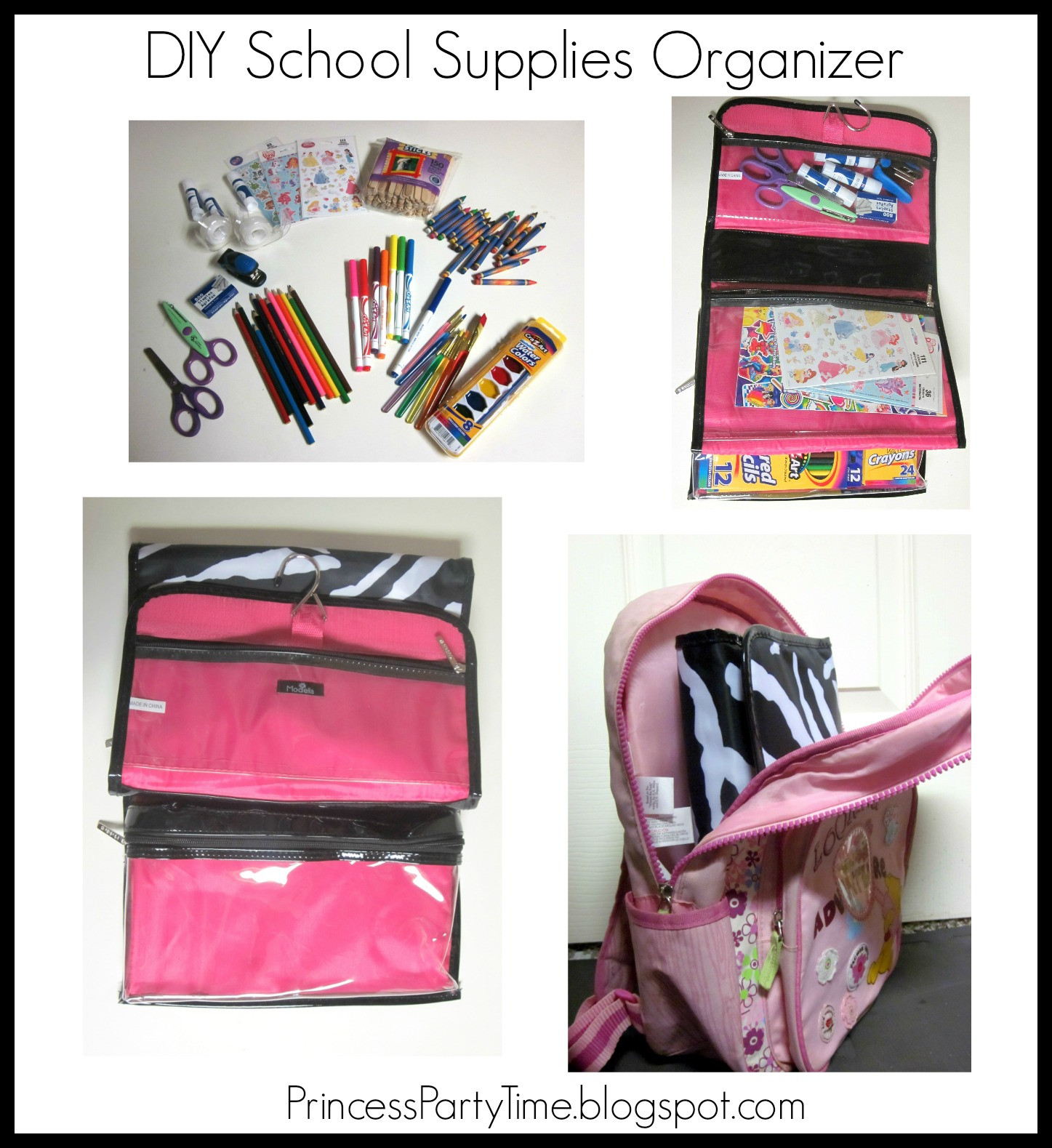 Backpack Organizer DIY
 It s a Princess Thing DIY Back To School Supplies
