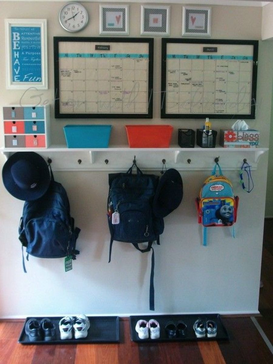 Backpack Organizer DIY
 Bring Back to School Organization to Your Home