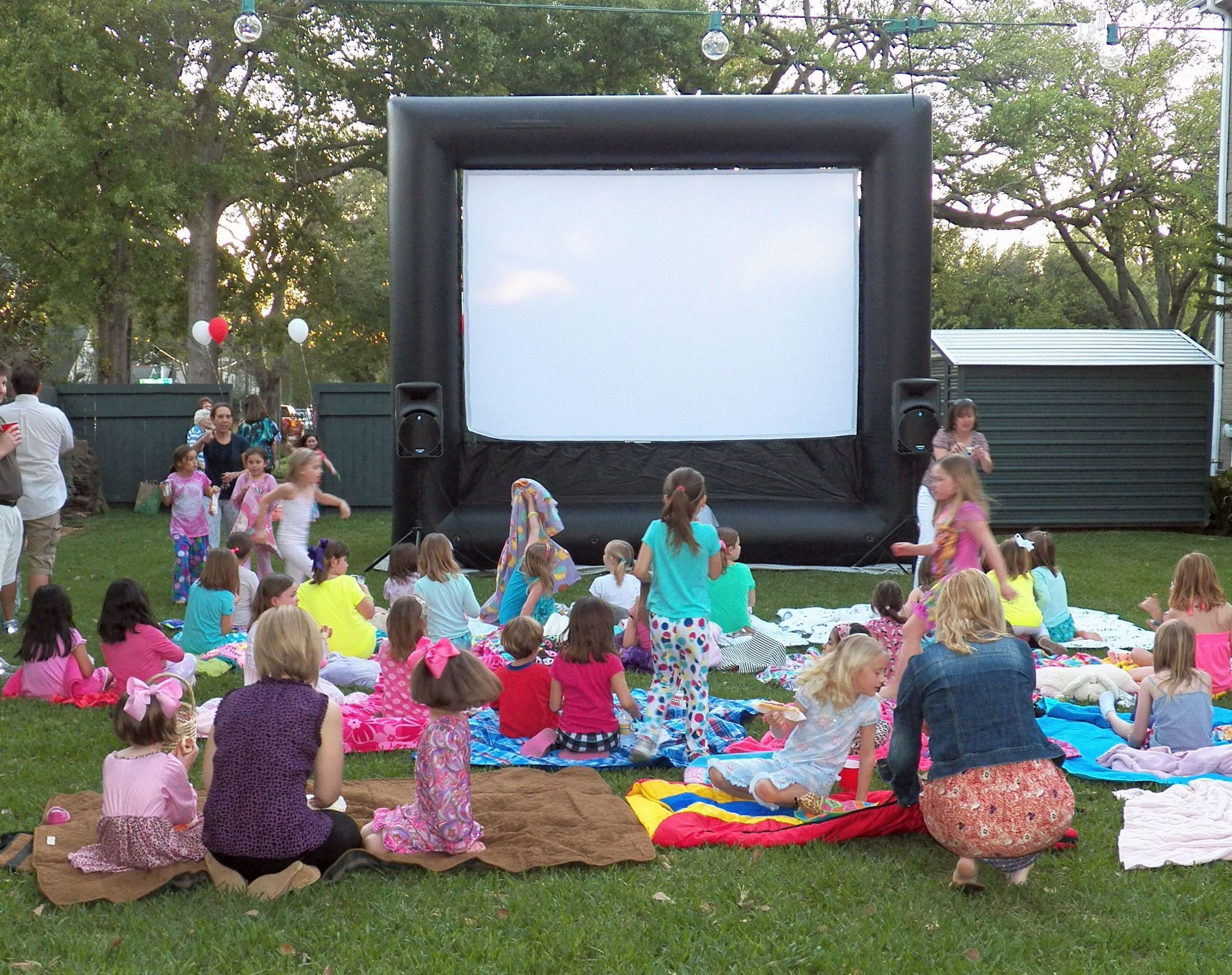 Backyard Birthday Party Ideas For 3 Year Old
 Outdoor Movie Pajama Birthday "Caroline s Outdoor
