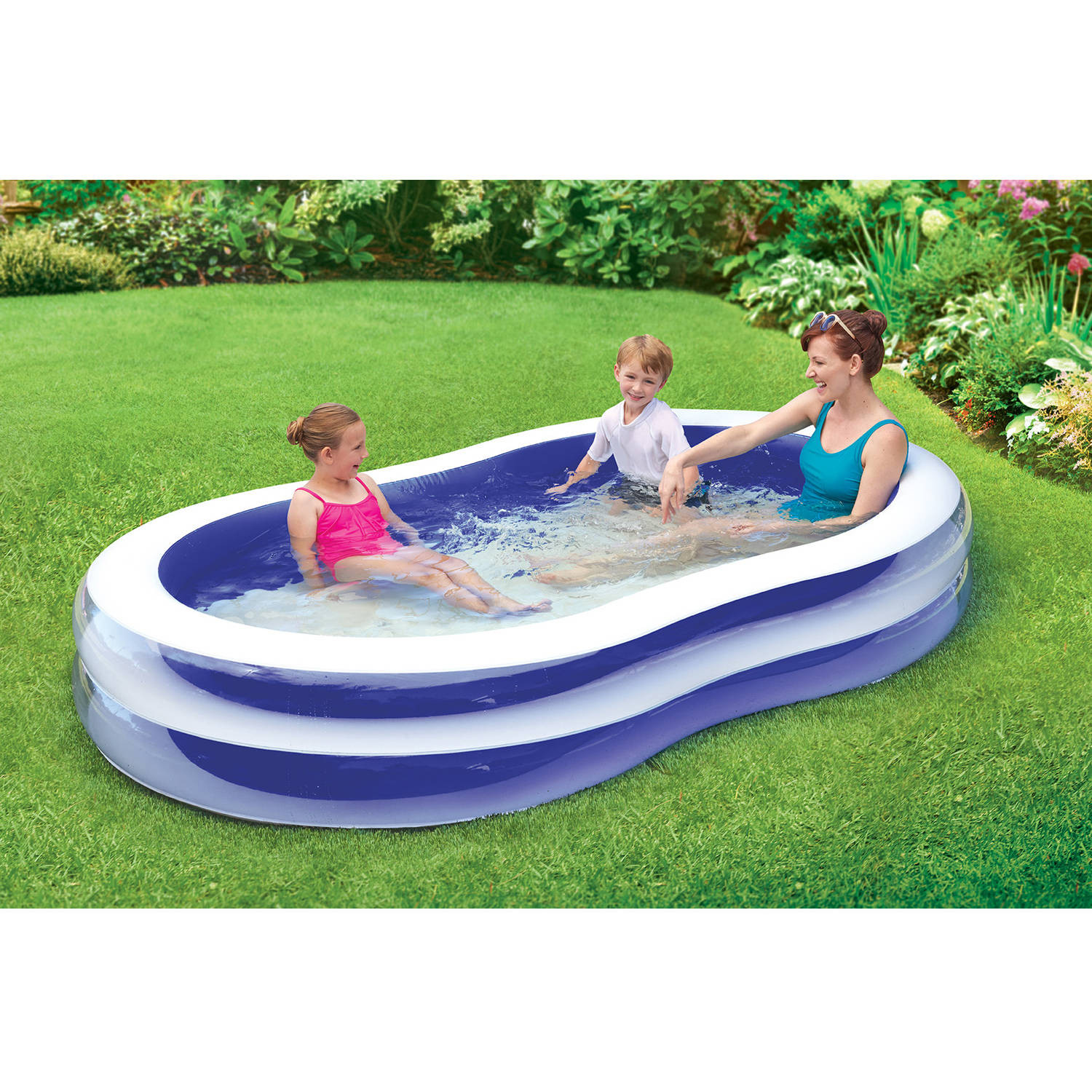 Backyard Blow Up Pools
 103" Transparent Family Pool Inflatable Summer Kids