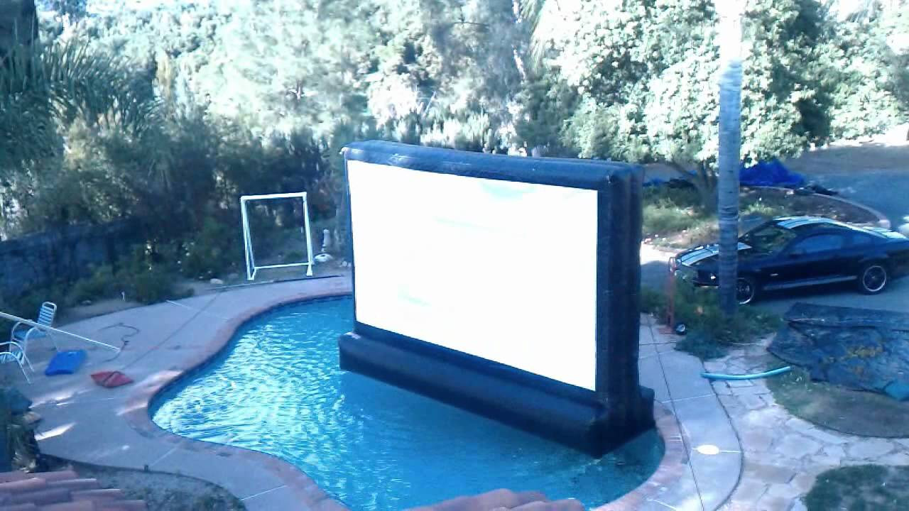Backyard Blow Up Pools
 Floating Outdoor Inflatable Movie Screen in my POOL