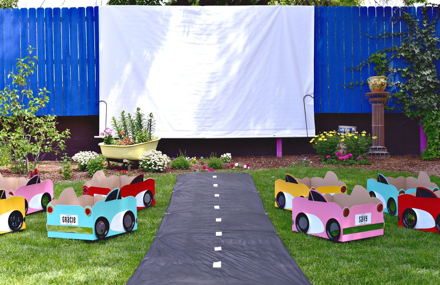 Backyard Movie Party Ideas
 Drive in movie theater for a movie night birthday party