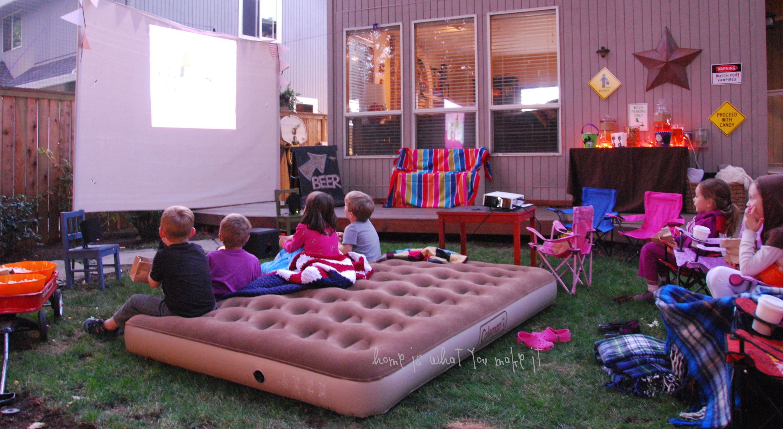 Backyard Movie Party Ideas
 fall backyard movie night