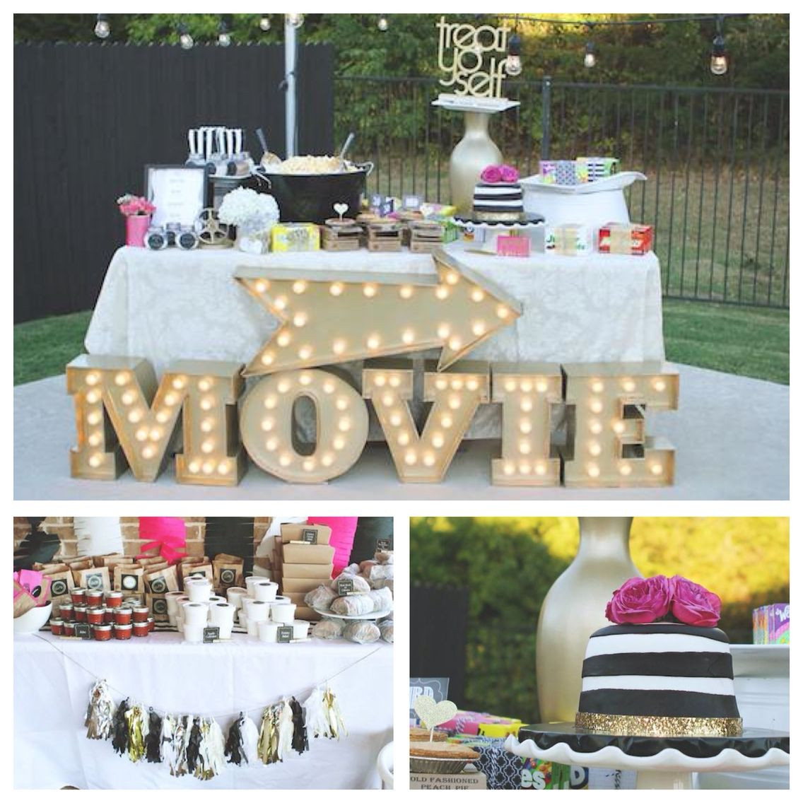 Backyard Movie Party Ideas
 Outdoor Movie Night Thirtieth Birthday Party