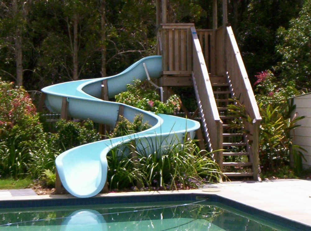 Backyard Pool Water Slide
 Swimming Pool Water Slide Modular Sections DIY
