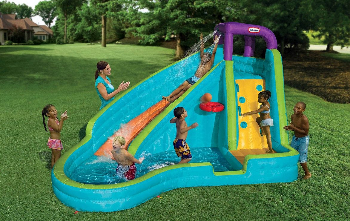 Backyard Pool Water Slide
 Inflatable Water Slide Kids Backyard Pool Fun Toys Bounce