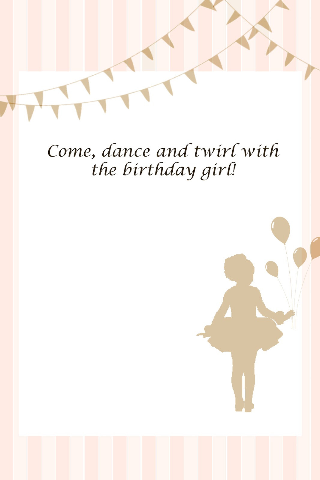 Ballerina Birthday Invitations
 Reflections Out Loud Printables from Olivia s Ballerina Party