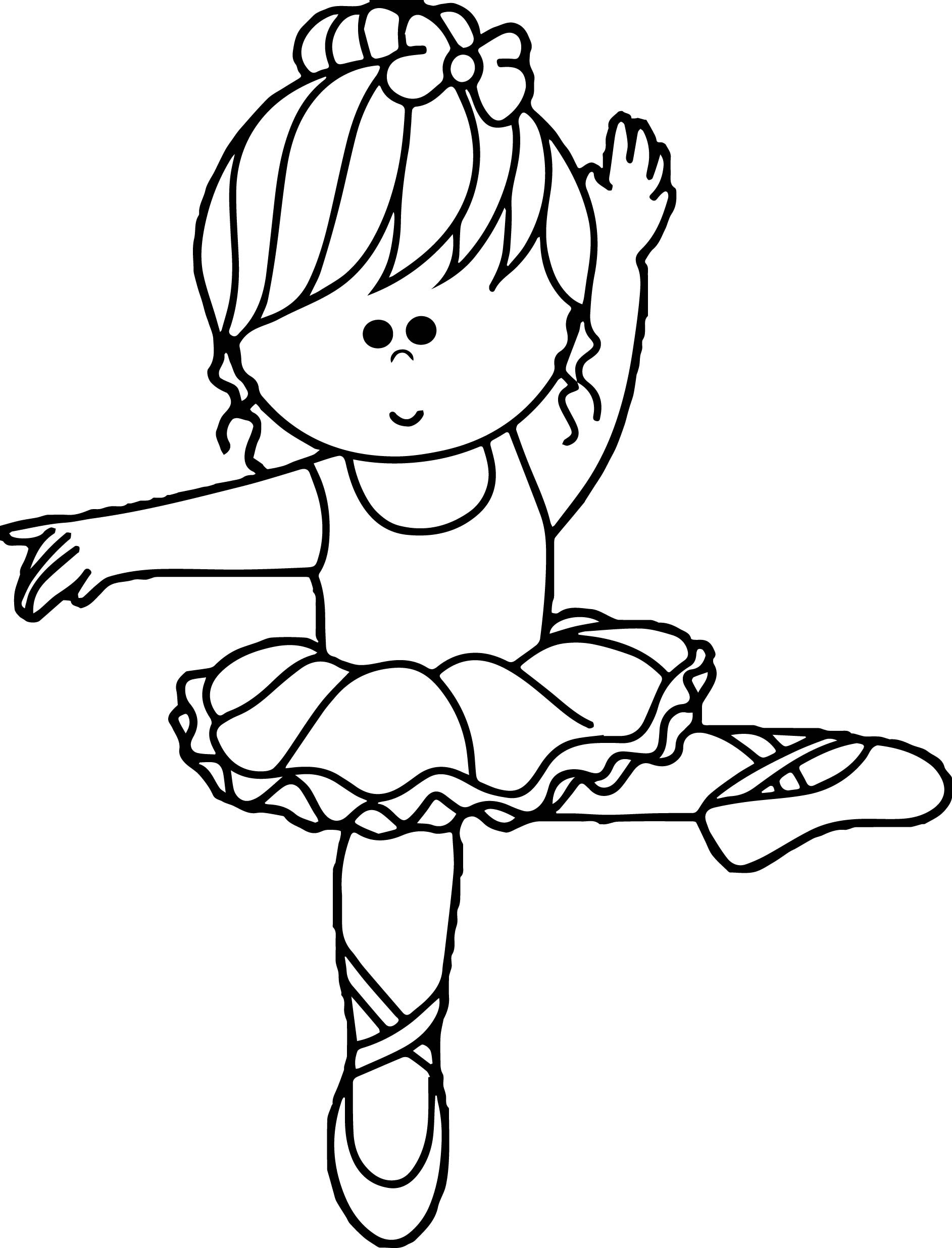 Ballerina Printable Coloring Pages
 Cartoon Ballerina Coloring Page