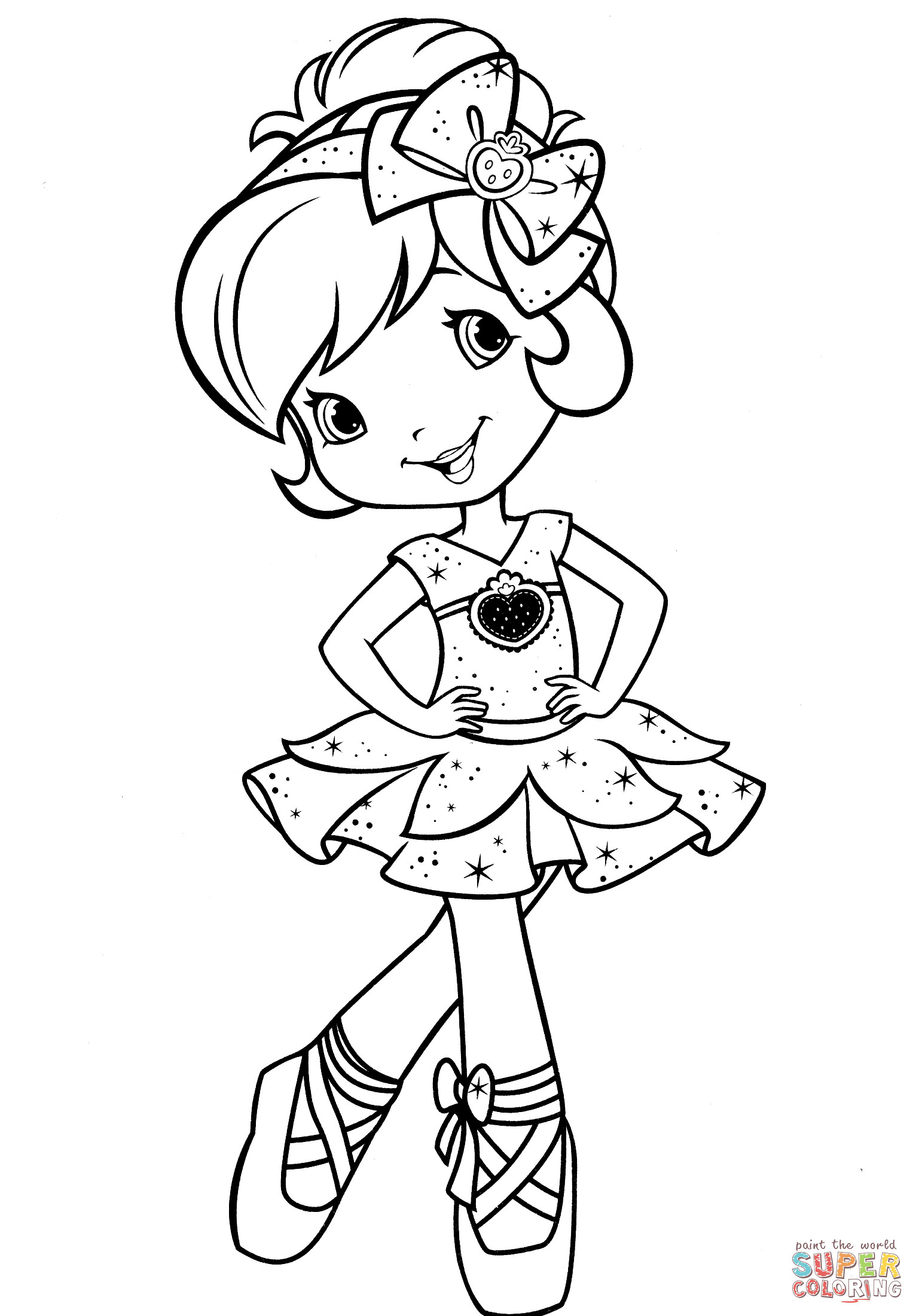 Ballerina Printable Coloring Pages
 Strawberry Shortcake Ballerina coloring page