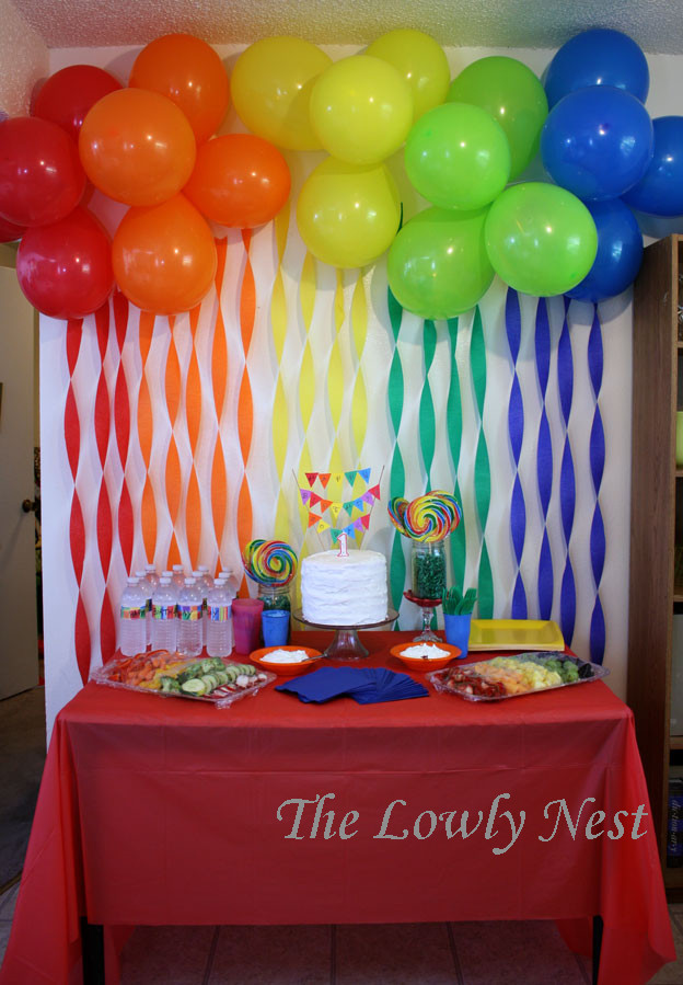 Balloon Decoration Ideas For Birthday Party
 The Lowly Nest Logan s First Birthday Party