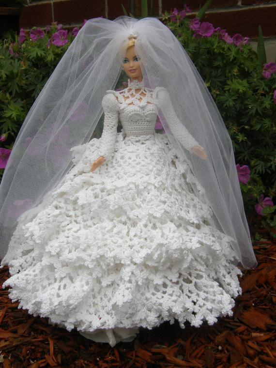 Barbie Wedding Dress
 Items similar to Crochet Barbie Wedding Dress on Etsy