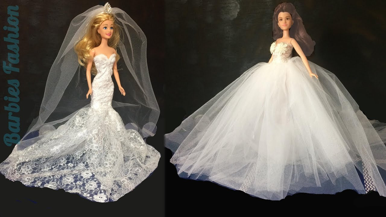Barbie Wedding Dress
 2 DIY BARBIE WEDDING DRESSES & MORE BARBIE CRAFTS AND