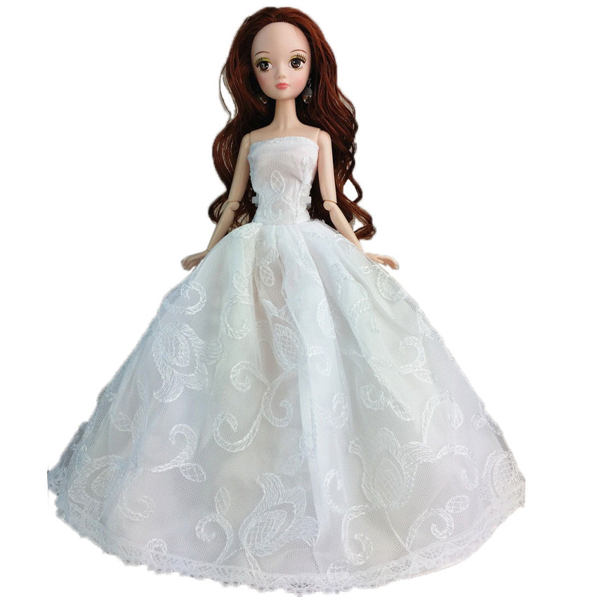 Barbie Wedding Dress
 Handmade Wedding Gown Dresses Clothes Outfit Girl Party