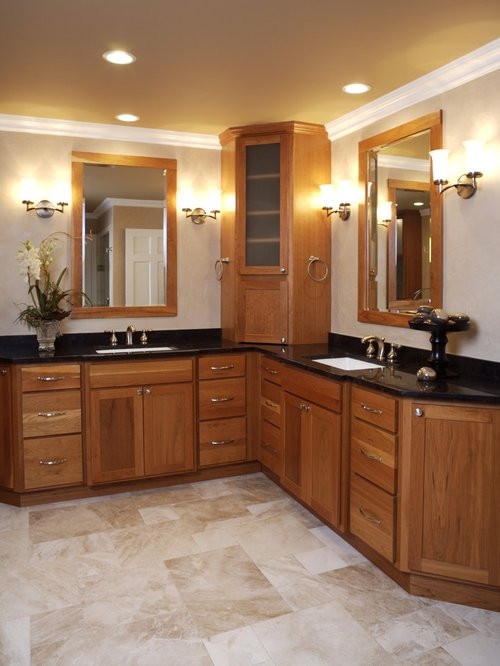 Bathroom Corner Cabinet
 Corner Double Vanity Ideas Remodel and Decor