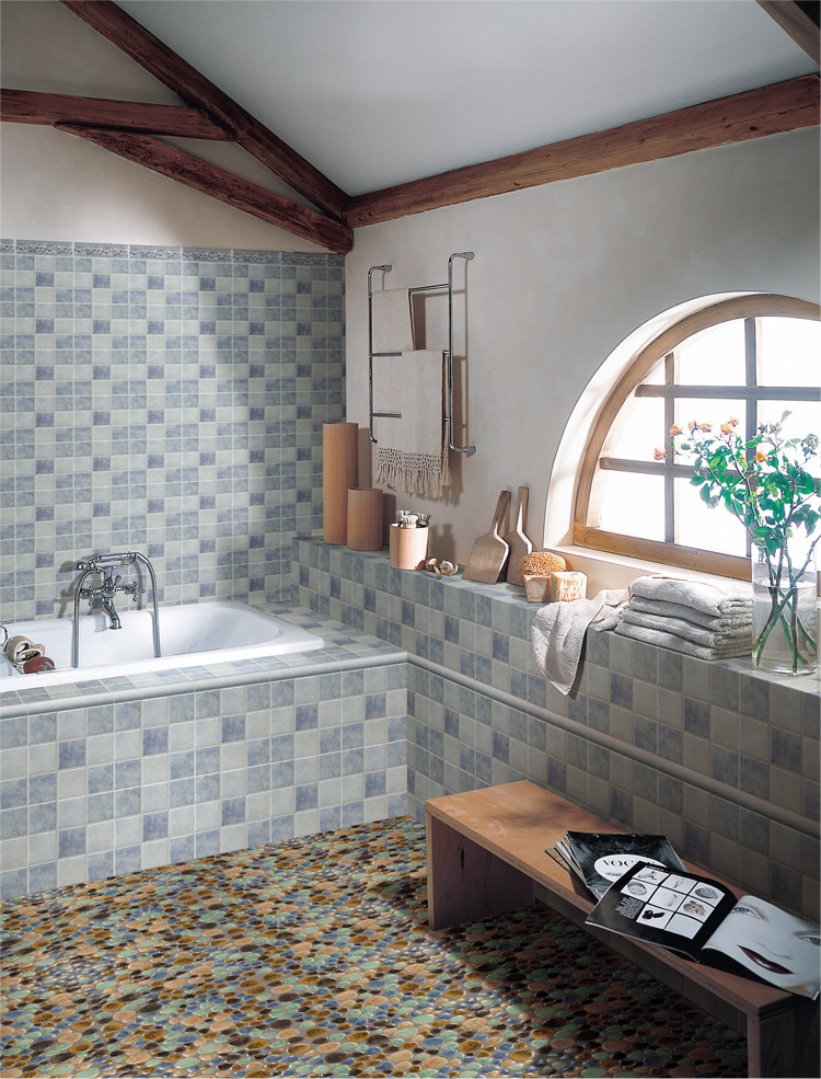 Bathroom Mosaic Tile
 Wholesale Porcelain Tile Mosaic Pebble Design Shower Tiles