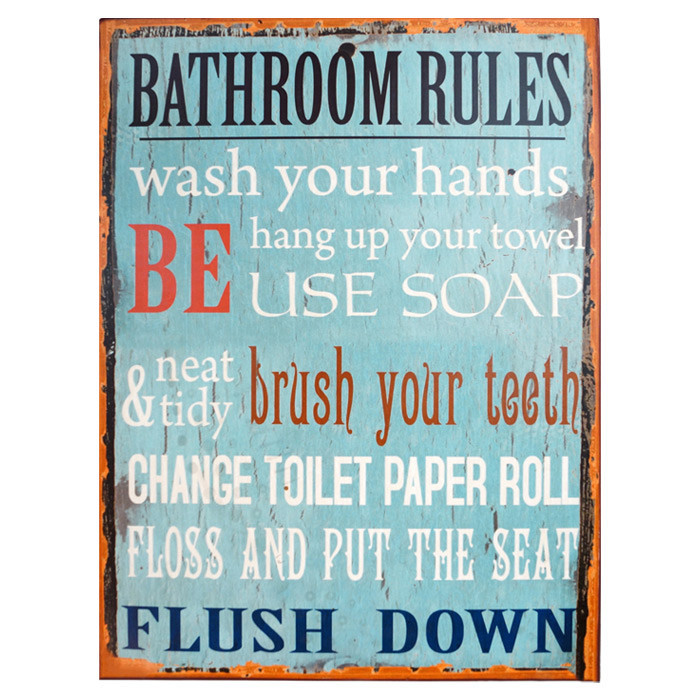 Bathroom Rules Wall Art
 Bathroom Rules Wall Decor