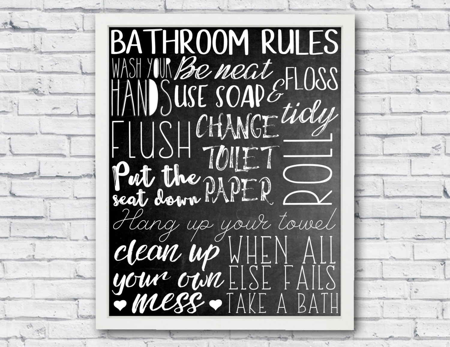 Bathroom Rules Wall Art
 Bathroom rules bathroom wall art bathroom poster bathroom