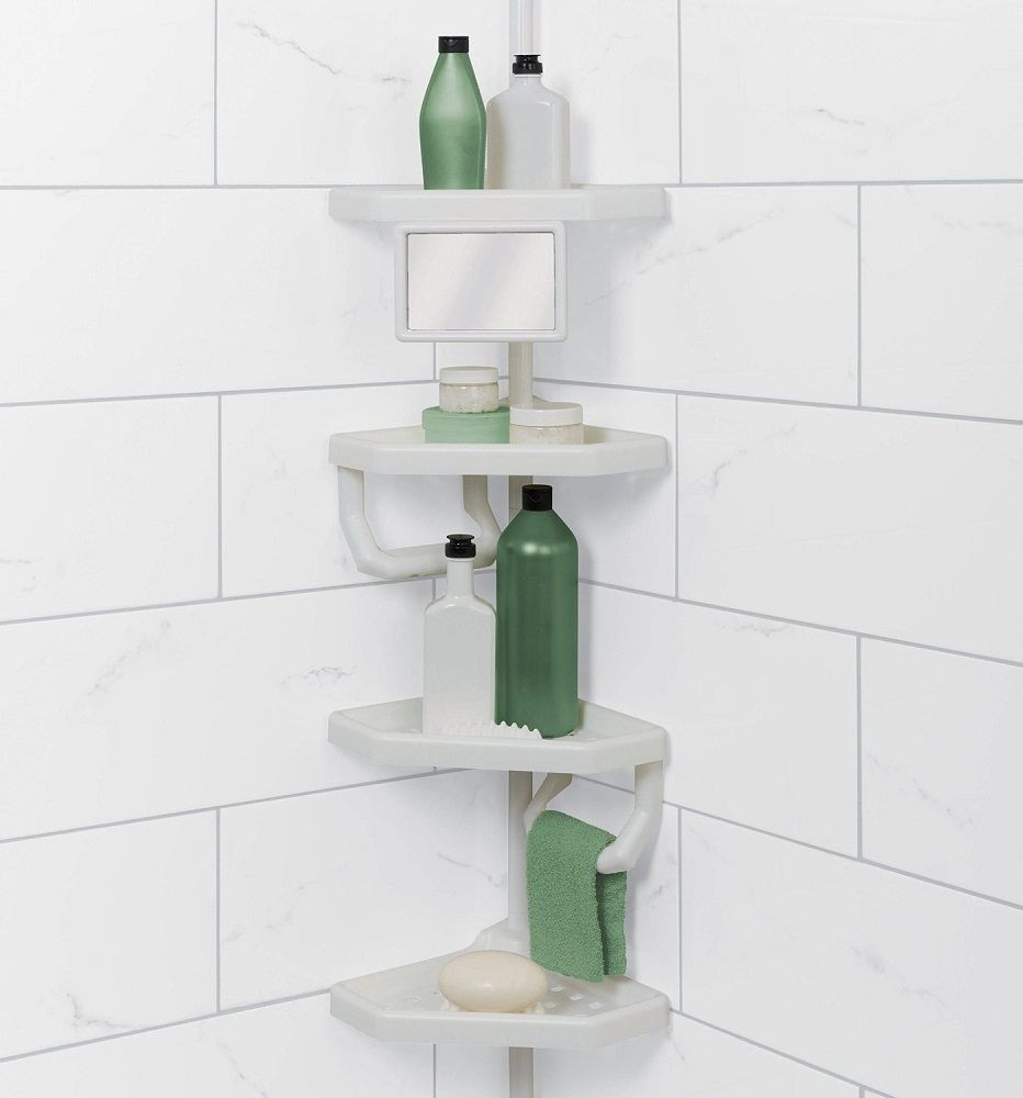 Bathroom Shower Caddy
 Corner Tension Pole Shower Shelf Storage Caddy Rack Holder