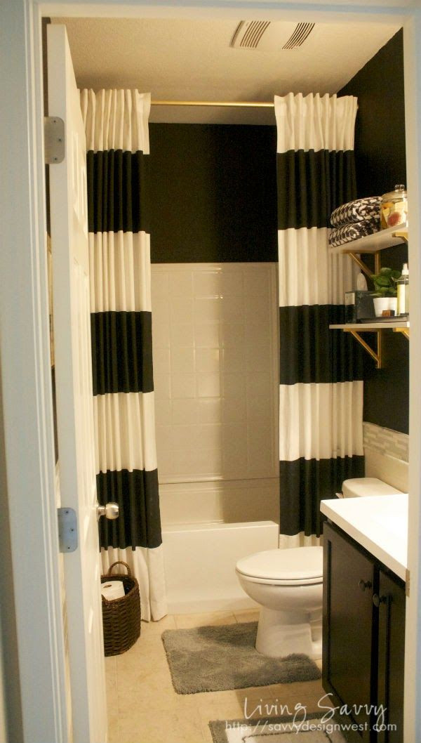 Bathroom Shower Curtain Decorating Ideas
 Savvy Design Tip Extra Long Shower Curtains
