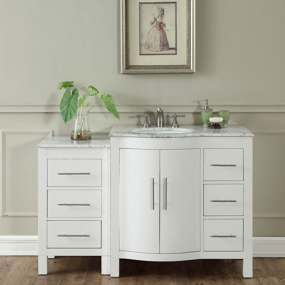 Bathroom Single Sink Vanity Cabinet
 53 5 inch Marble Counter Top Bathroom Single Sink Vanity