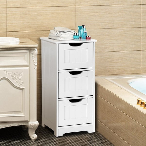Bathroom Storage Cabinet With Drawers
 Shop Gymax Bathroom Floor Cabinet Wooden Free Standing