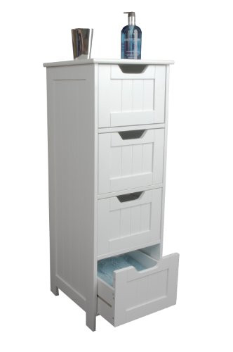 Bathroom Storage Cabinet With Drawers
 Bathroom Cabinet Storage Slim Design Drawer Unit White