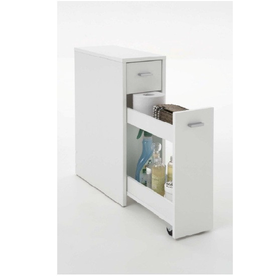 Bathroom Storage Cabinets White
 Denia Bathroom Storage Cabinet In White With Pull Out