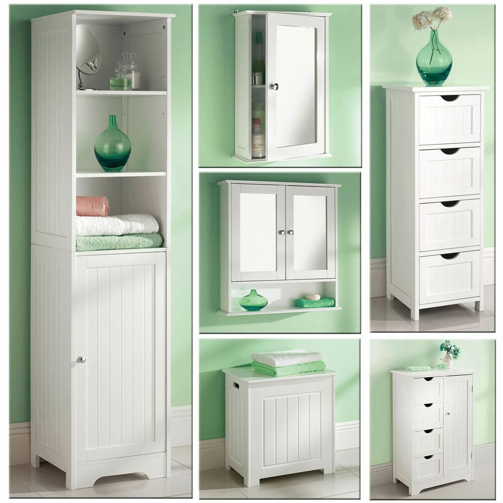 Bathroom Storage Cabinets White
 White Wooden Bathroom Cabinet Shelf Cupboard Bedroom