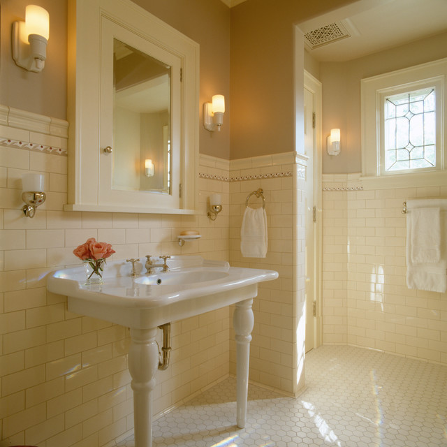 Bathroom Tile Ideas Traditional
 Traditional Bathroom Tile and Pedestal DHD Traditional
