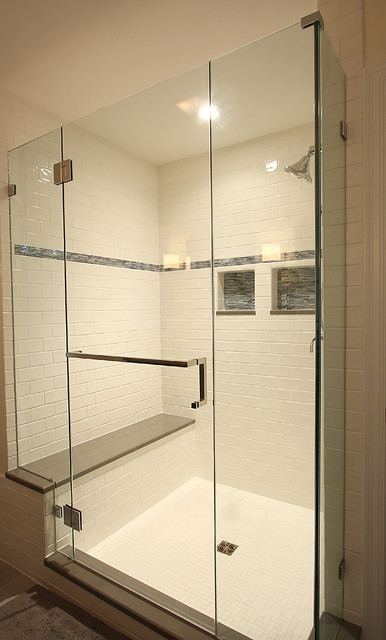 Bathroom Tile Shower Designs
 Tile Shower with Bench Traditional Bathroom DC