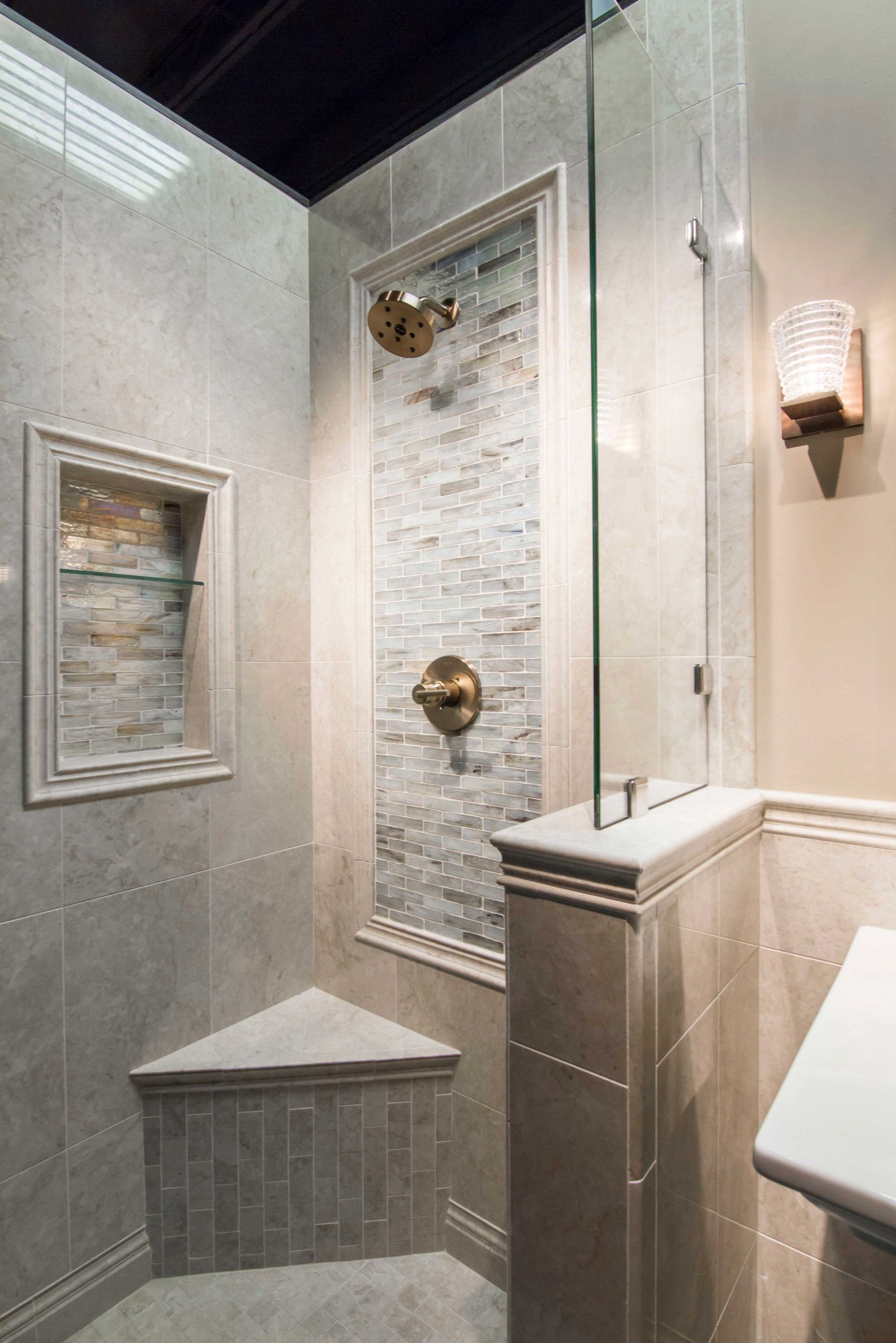 Bathroom Tile Shower Designs
 Bathroom shower backsplash focal point tile Inglewood