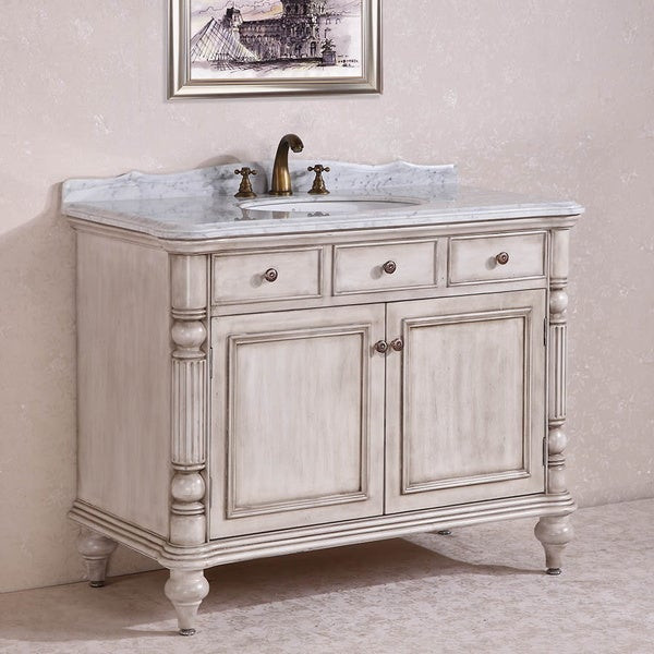 Bathroom Vanity White
 Shop Carrara White Marble Top Single Sink Bathroom Vanity