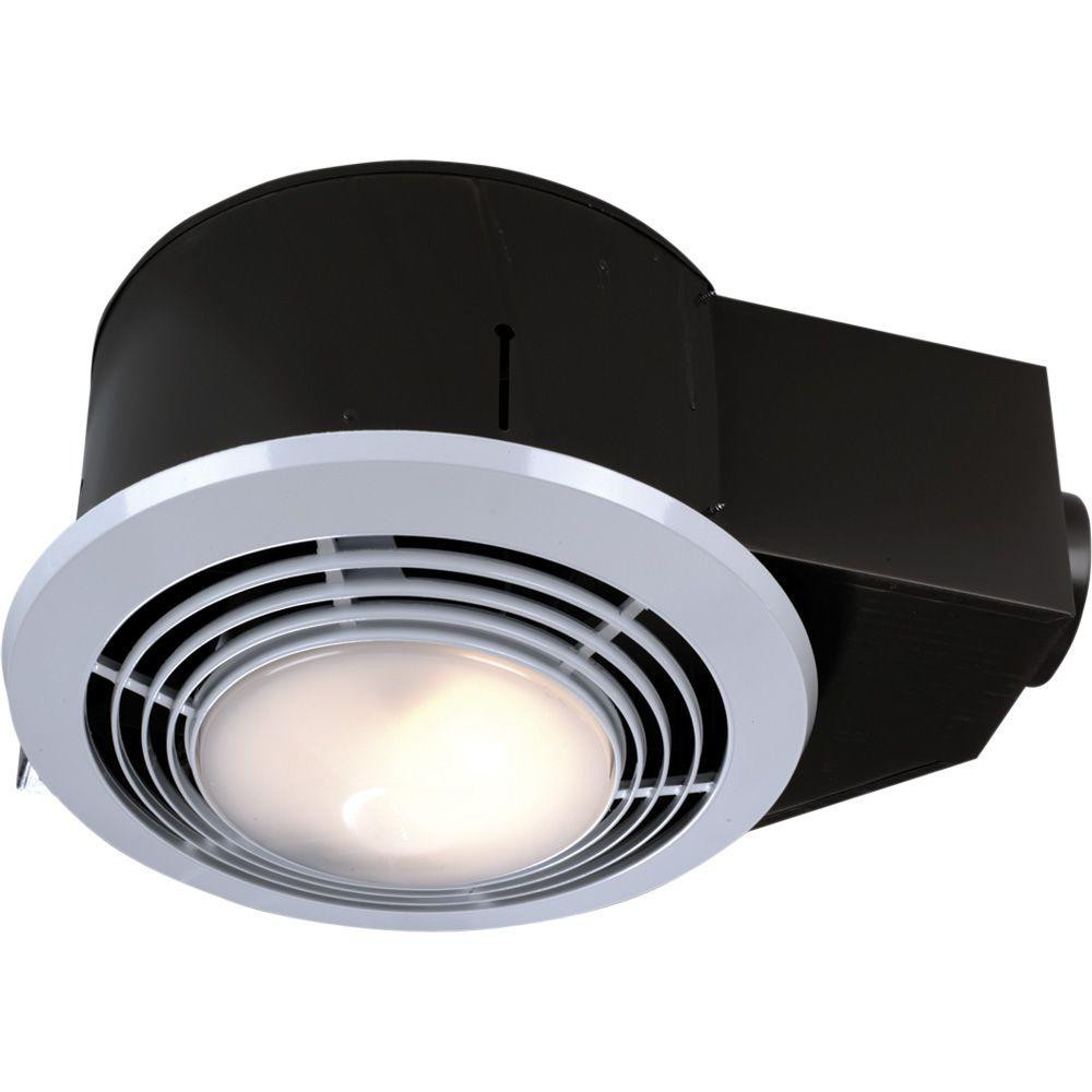 Bathroom Vent Fan With Light
 100 CFM Ceiling Exhaust Fan with Light and Heater QT9093WH