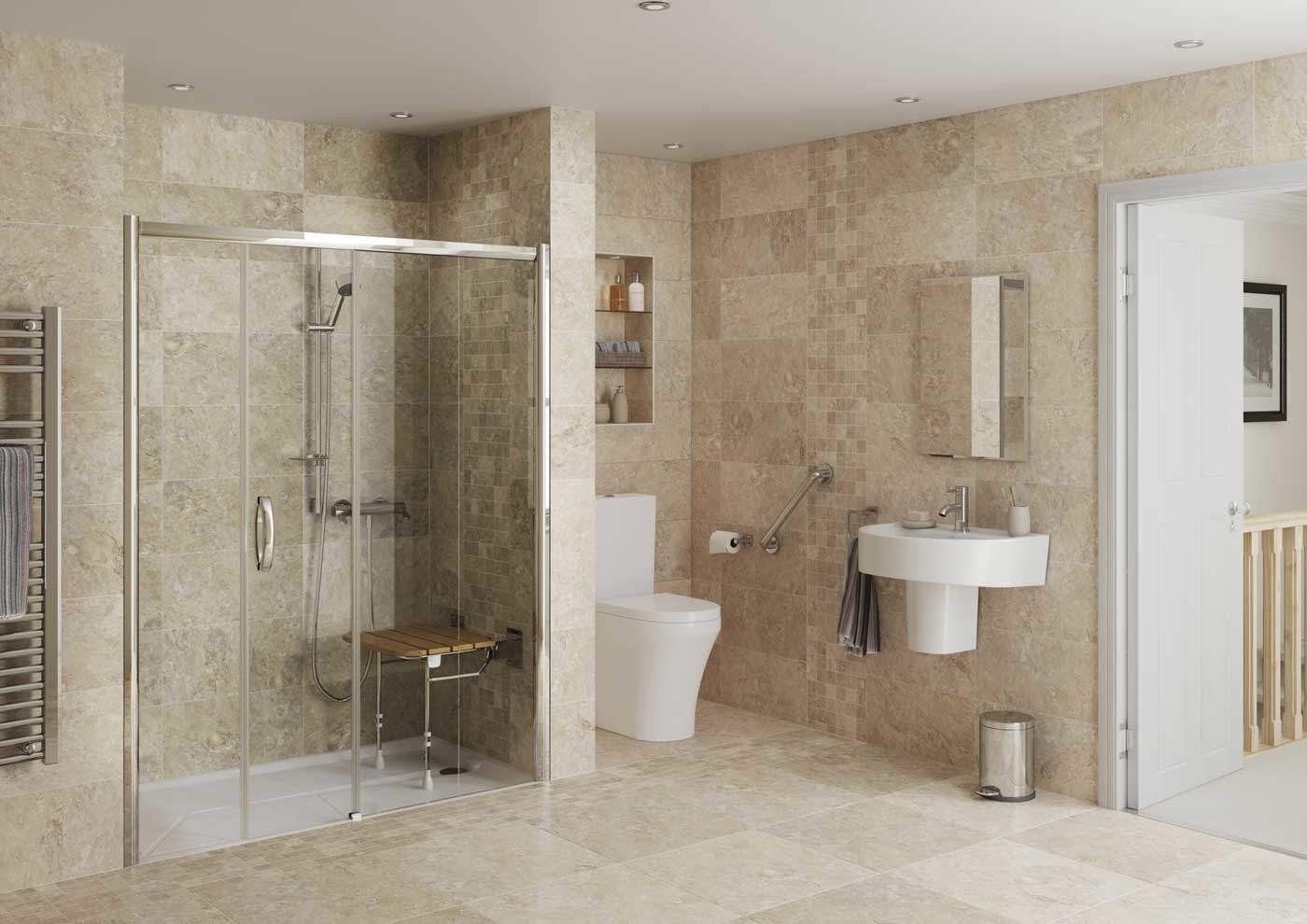 Bathroom Walk In Shower
 Lux Monaco Alcove Walk in Shower