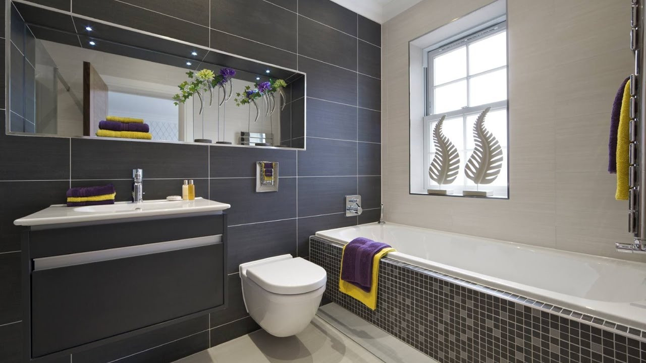 Bathroom Wall Tile Designs
 Grey Bathroom Wall and Floor Tiles Ideas