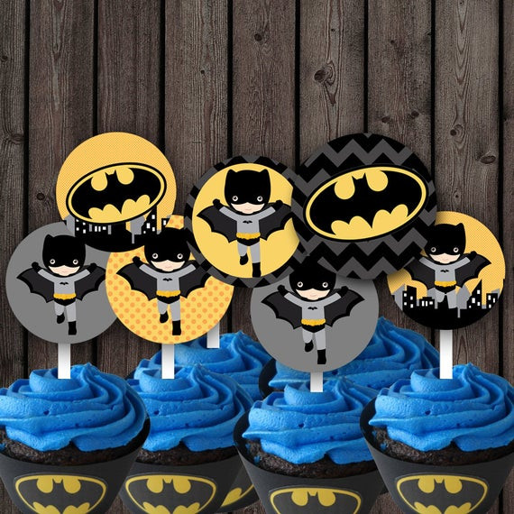 Batman Birthday Party Ideas
 Batman cupcake toppers batman party supplies printable