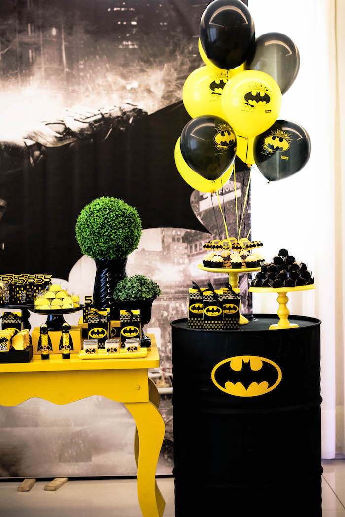 Batman Birthday Party Ideas
 Kara s Party Ideas Black and Yellow Batman Birthday Party