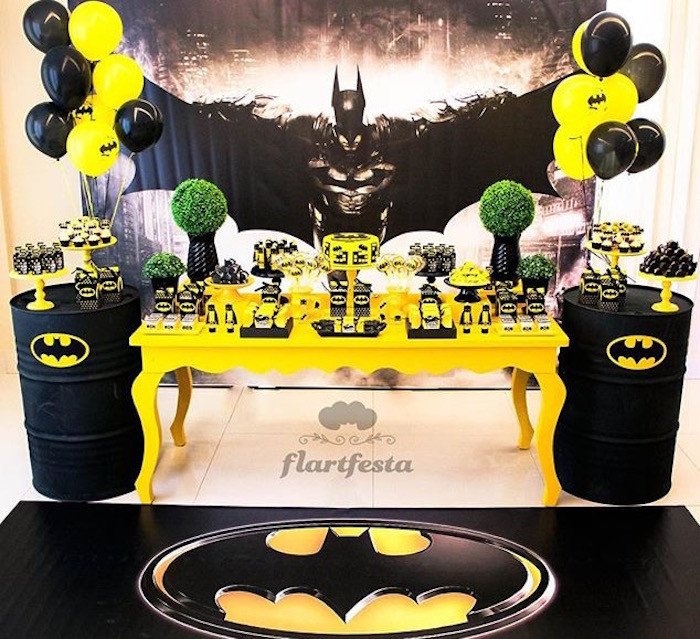Batman Birthday Party Ideas
 Kara s Party Ideas Black and Yellow Batman Birthday Party