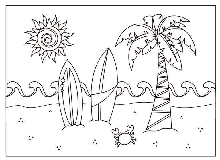 Beach Printable Coloring Pages
 25 Free Printable Beach Coloring Pages