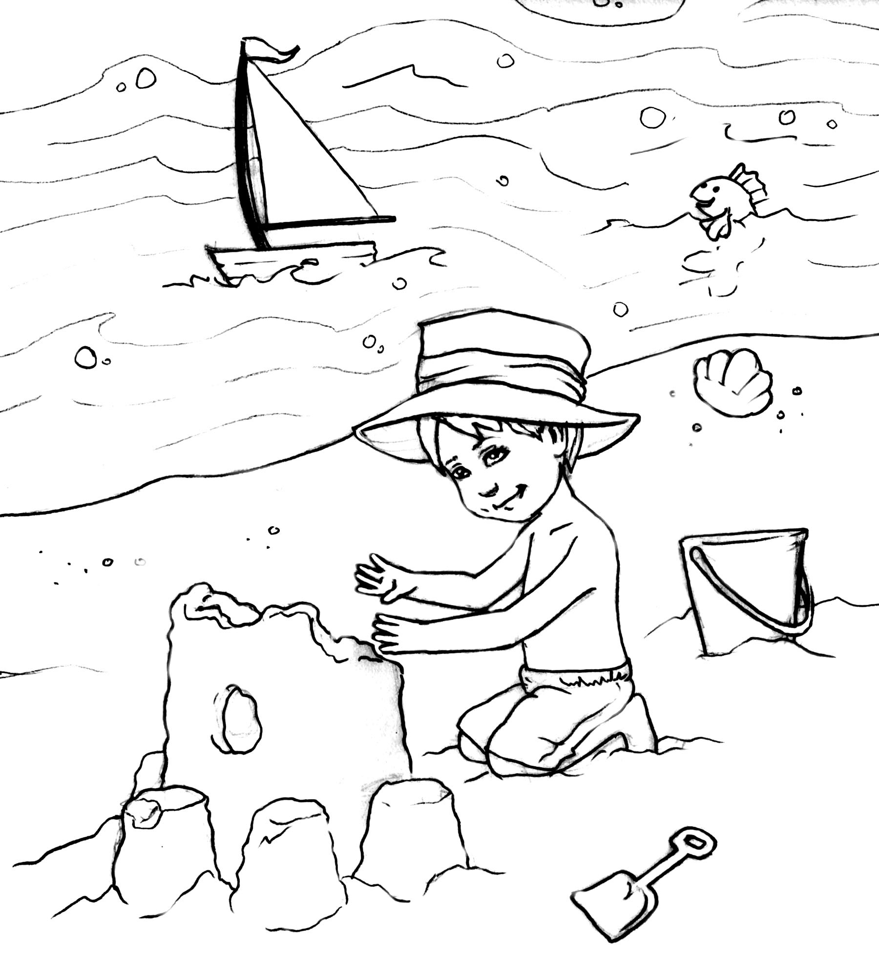 Beach Printable Coloring Pages
 Rocky Beach Coloring Page Coloring Coloring Pages