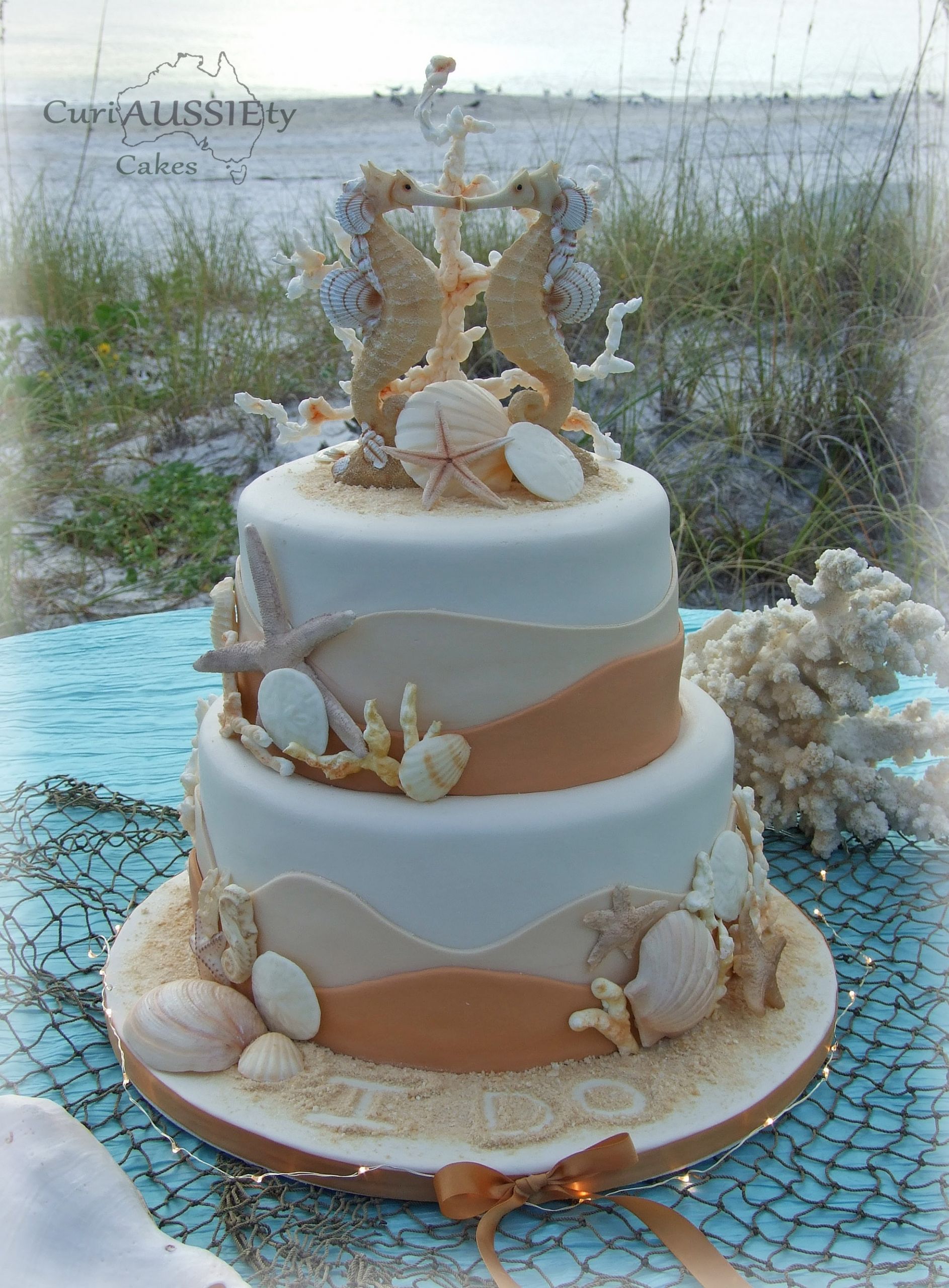 Beach Theme Wedding Cakes
 sea Horse Beach Theme Wedding Cake CakeCentral