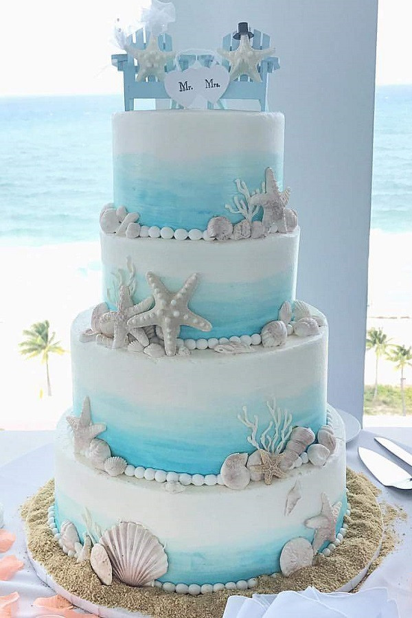 Beach Theme Wedding
 Johnson s Custom Cakes