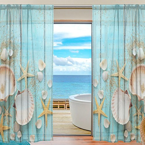 Beach Themed Kitchen Curtains
 Seashell Curtains For Home Ideas For Seashell Theme