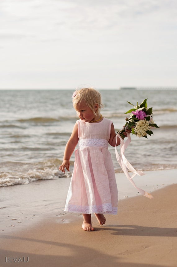Beach Wedding Flower Girl Dresses
 Pink flower girl dress Beach weddings flower girl by