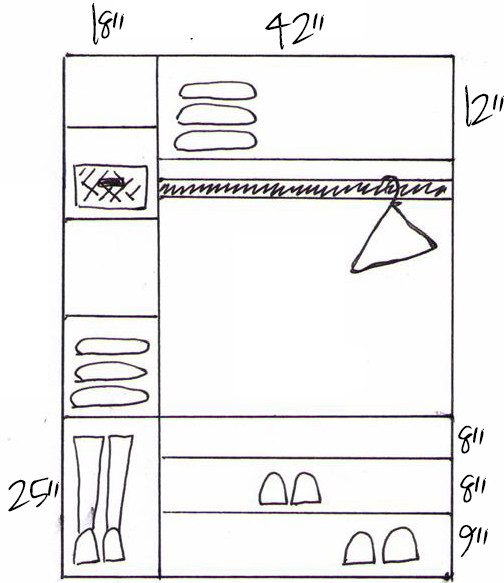 Bedroom Closet Dimensions
 How to build custom closet shelves View Along the Way