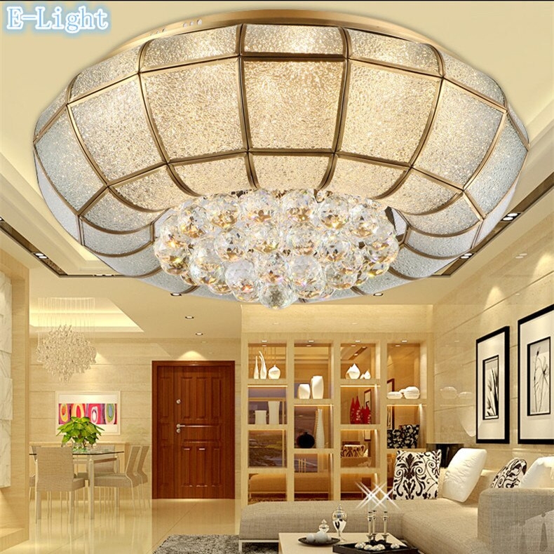 Bedroom Light Covers
 Modern Europe Luxury Crystal Ceiling Light Use Copper