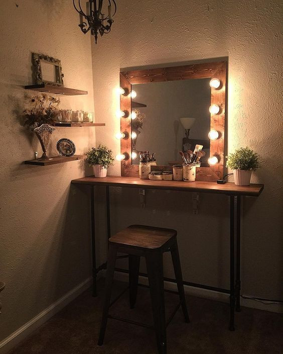 Bedroom Makeup Vanity With Lights
 Best 25 Wood makeup vanity ideas on Pinterest