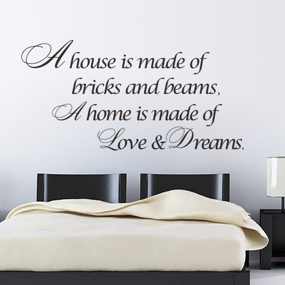 Bedroom Wall Decals Quotes
 A home is made of Love Dreams quotes Wall Sticker Bedroom