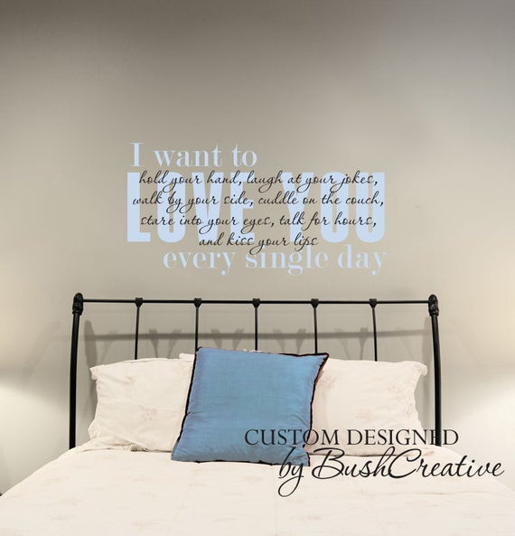 Bedroom Wall Decals Quotes
 Wall Decal I love you Master bedroom quote 077 44 by